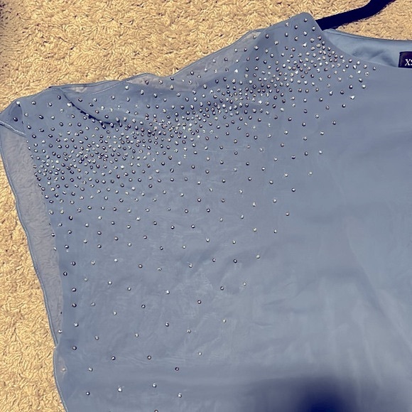 Women's Formal Dress Sz 8 Light Blue Floaty XSCAPE Studded Split Sleeve
Chiffon - Picture 8 of 15